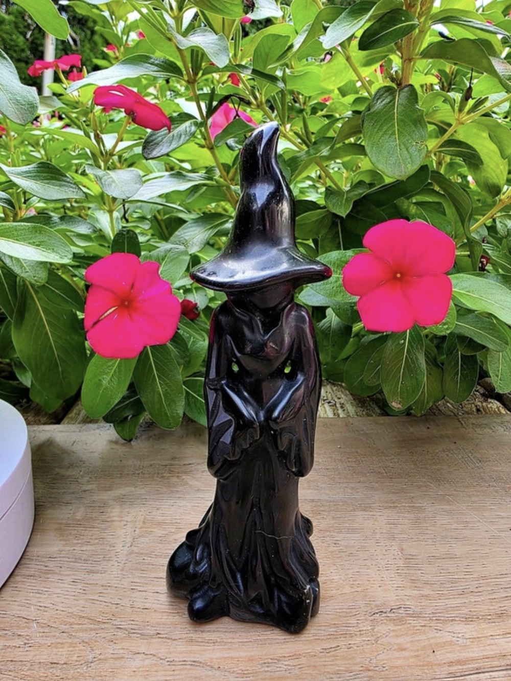 Black Obsidian Witch Figurine Decor